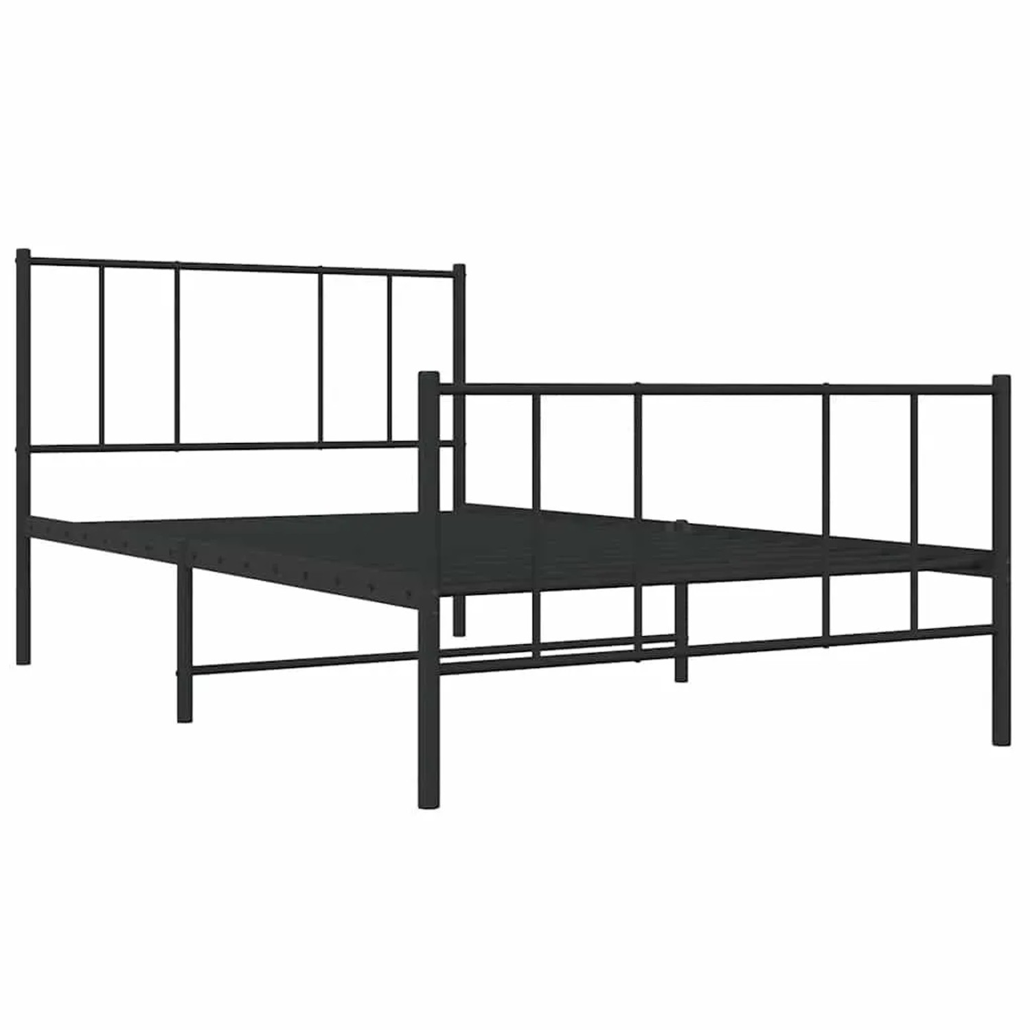 vidaXL Bettgestell mit Kopf- und Fußteil Metall Schwarz 80x200 cm 352489 günstig online kaufen