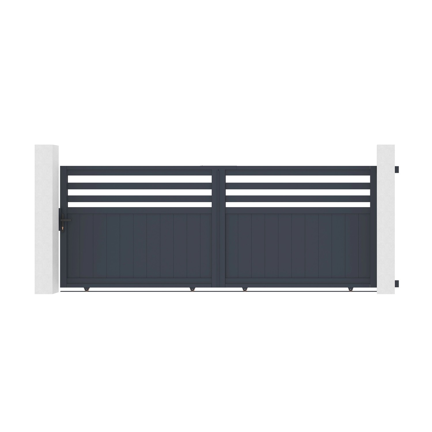 Casanoov Schiebetor Elektrisch Nevis 370x140cm Aluminium Grau & Schiebetora günstig online kaufen