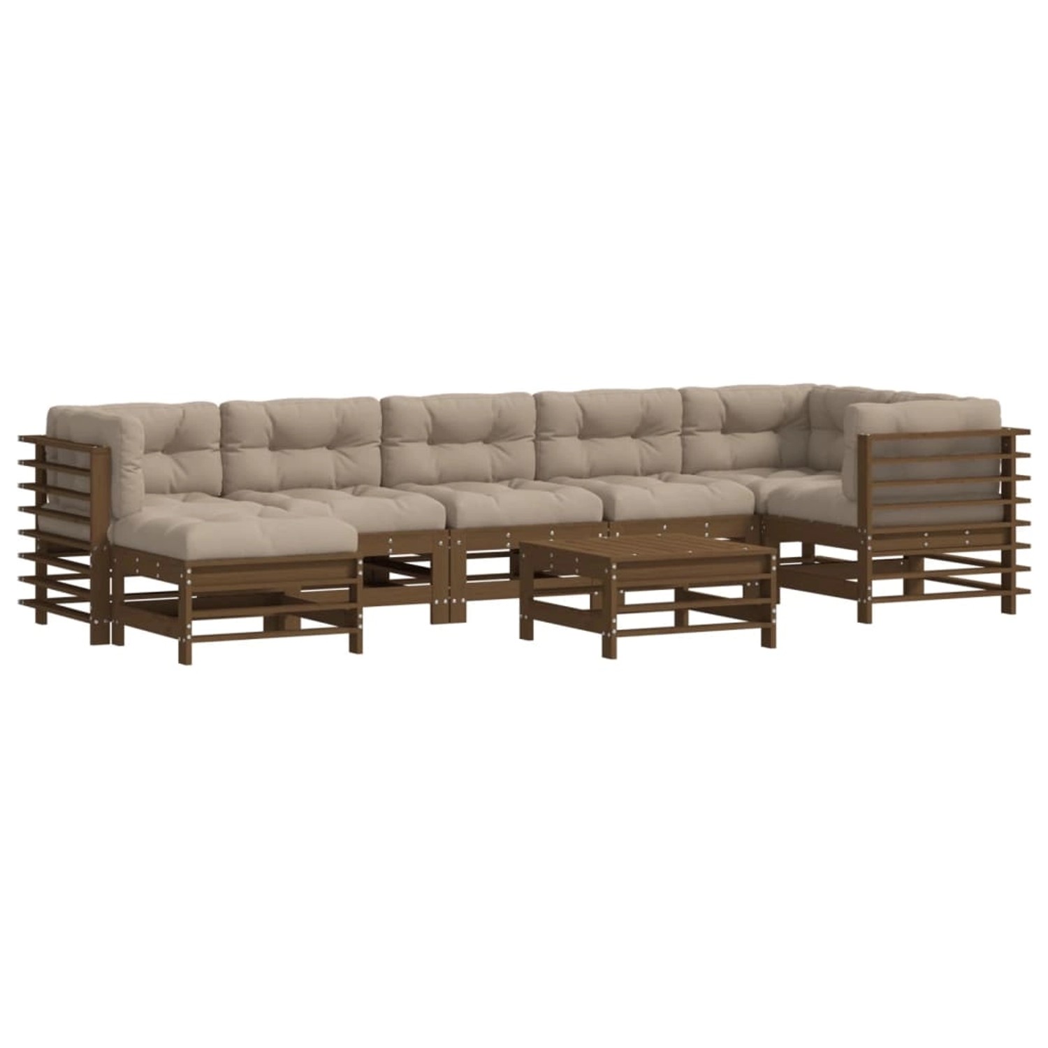 vidaXL 8-tlg Garten-Lounge-Set mit Kissen Honigbraun Massivholz Modell 6 günstig online kaufen