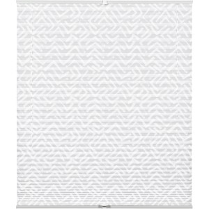 Weißes Gardinia Plissee Concept Lissy, 80x210 cm, mit geometrischem Muster, blickdicht und lichtdurchlässig.