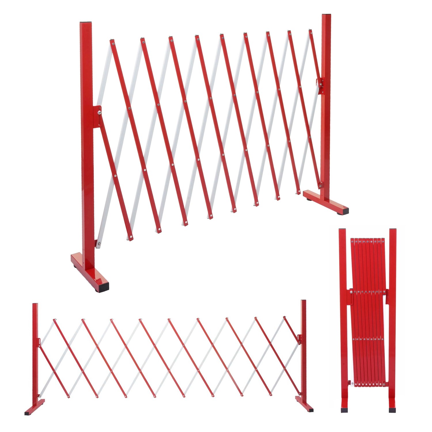 MCW Absperrgitter B34 Scherengitter Zaun Schutzgitter ausziehbar Alu