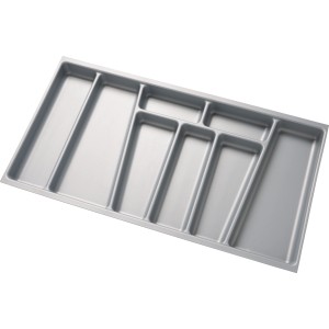 Fackelmann Schubkasteneinsatz, silberfarben, 70x37x50cm, mit 8 Fächern zur Badmöbel-Organisation.