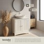 Tectake Waschbeckenunterschrank Jasper 2 Geräumige Fächer Spanplatte und Mdf Platte  30 x 62 x 60 cm Weiß_7