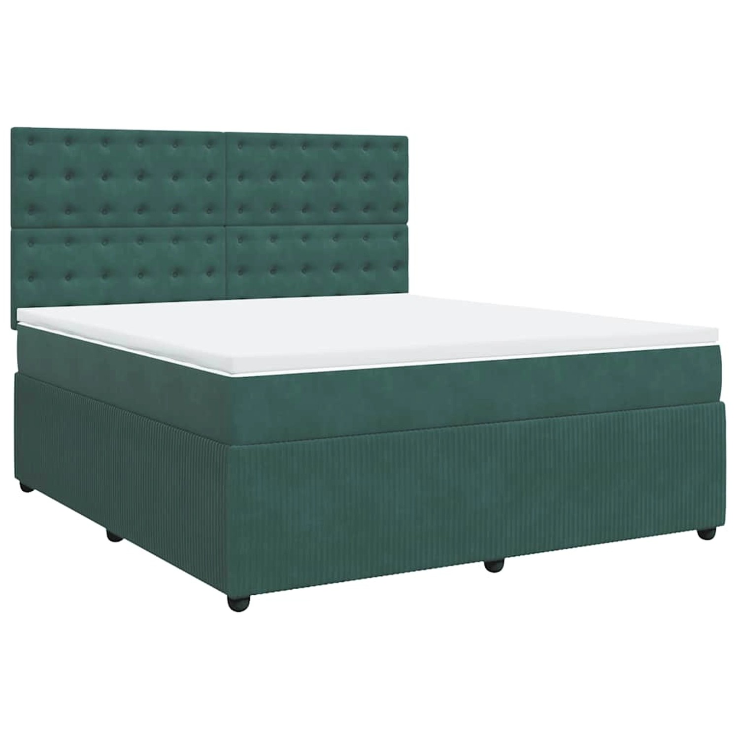 vidaXL Boxspringbett mit Matratze Dunkelgrün 180x200 cm Samt 3292421 günstig online kaufen