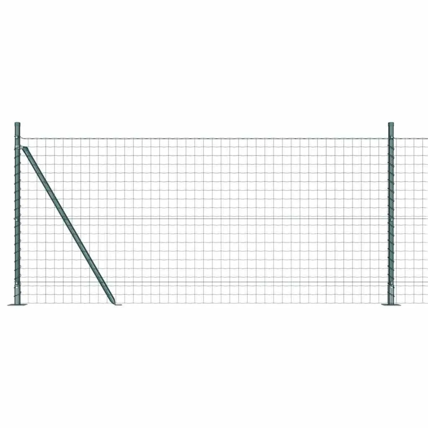 vidaXL Zaun mit Pfosten Grün 0,8 x 25 m Stahl und PVC 3350843 günstig online kaufen