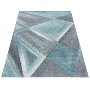 Blauer Kurzflorteppich Ayyildiz Beta 1130 mit geometrischem Muster, 160x230 cm.