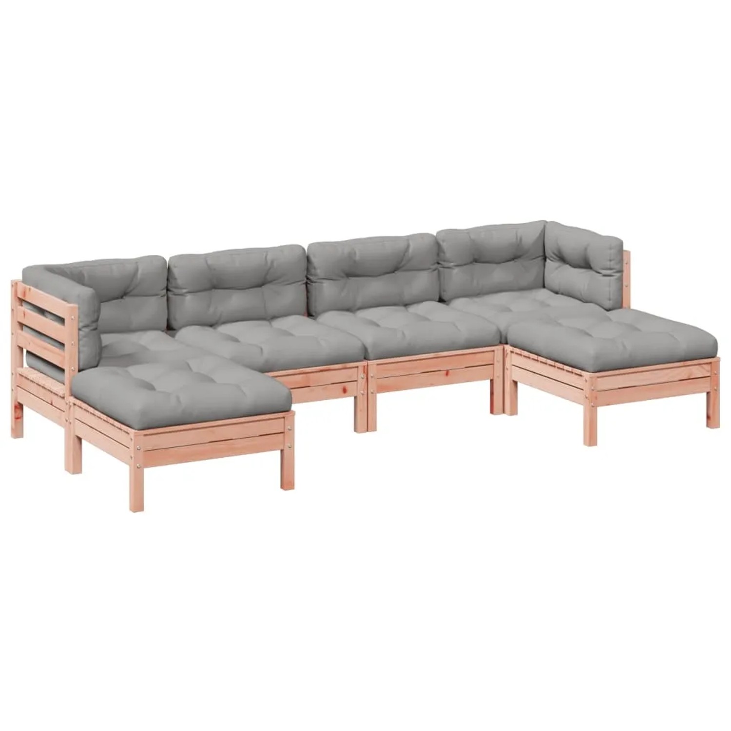 vidaXL 6-Tlg Garten-Sofagarnitur mit Kissen Massivholz Douglasie 3299572 günstig online kaufen