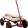 Roter Sunny Bollerwagen Billy Beach Wagon mit Holzplatten und Luftreifen.