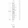 Technische Zeichnung: SOTECH BKS Winkel Schließblech S411, Stahl, 170x20x8mm, DIN Links/Rechts