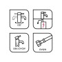 Icons der baliv Niederdruck-Küchenarmatur KI-5170 N Chrom: Schwenkbereich, Niederdruck, UBA/DVGW-Zertifizierung, DVGW.