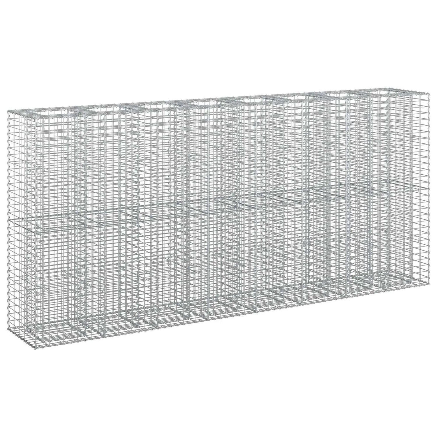 vidaXL Gabionen Hochbeet 4 Stk Silber 330 x 50 x 150 cm 3422236