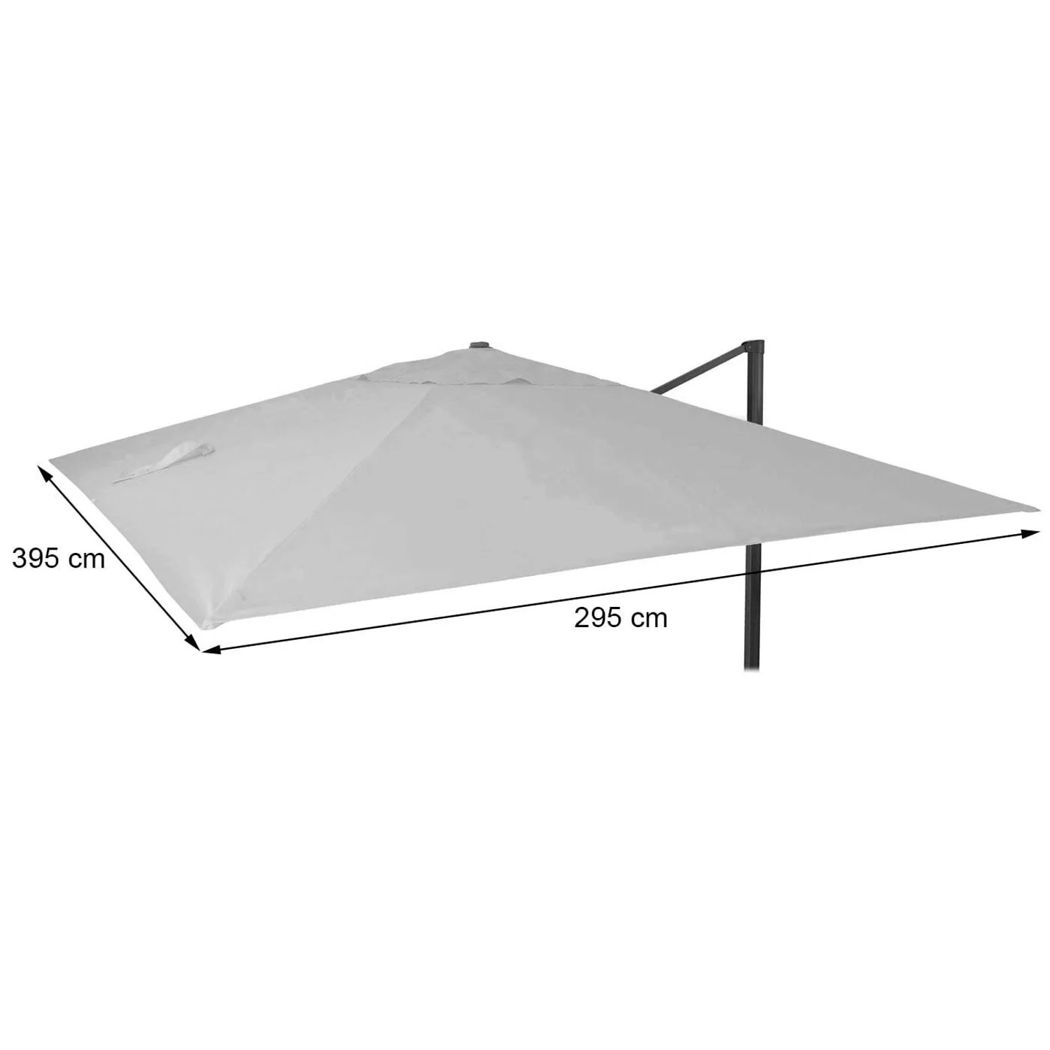Creme-grauer MCW Ersatz-Bezug für rechteckigen Sonnenschirm A96, 3x4m. Witterungsfest, Maße 295x395 cm.