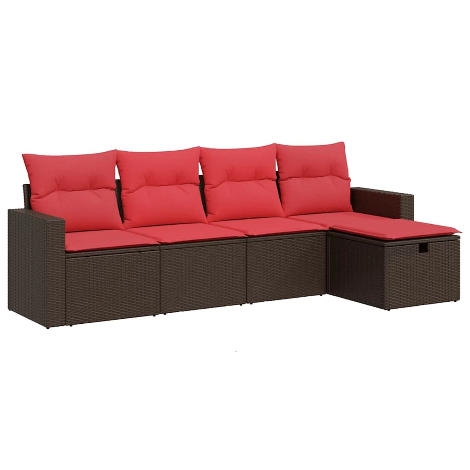 vidaXL 5-Tlg Garten-Sofagarnitur mit Kissen Braun Poly Rattan 3325370 günstig online kaufen