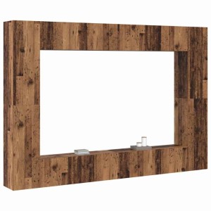 vidaXL TV-Schrank-Set Wandmontiert 8 Stk Altholz Holzwerkstoff 3393342
