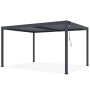 Freistehende, graue Cazeboo Piana Bioklimatische Pergola 4x3m aus Aluminium und Stahl.