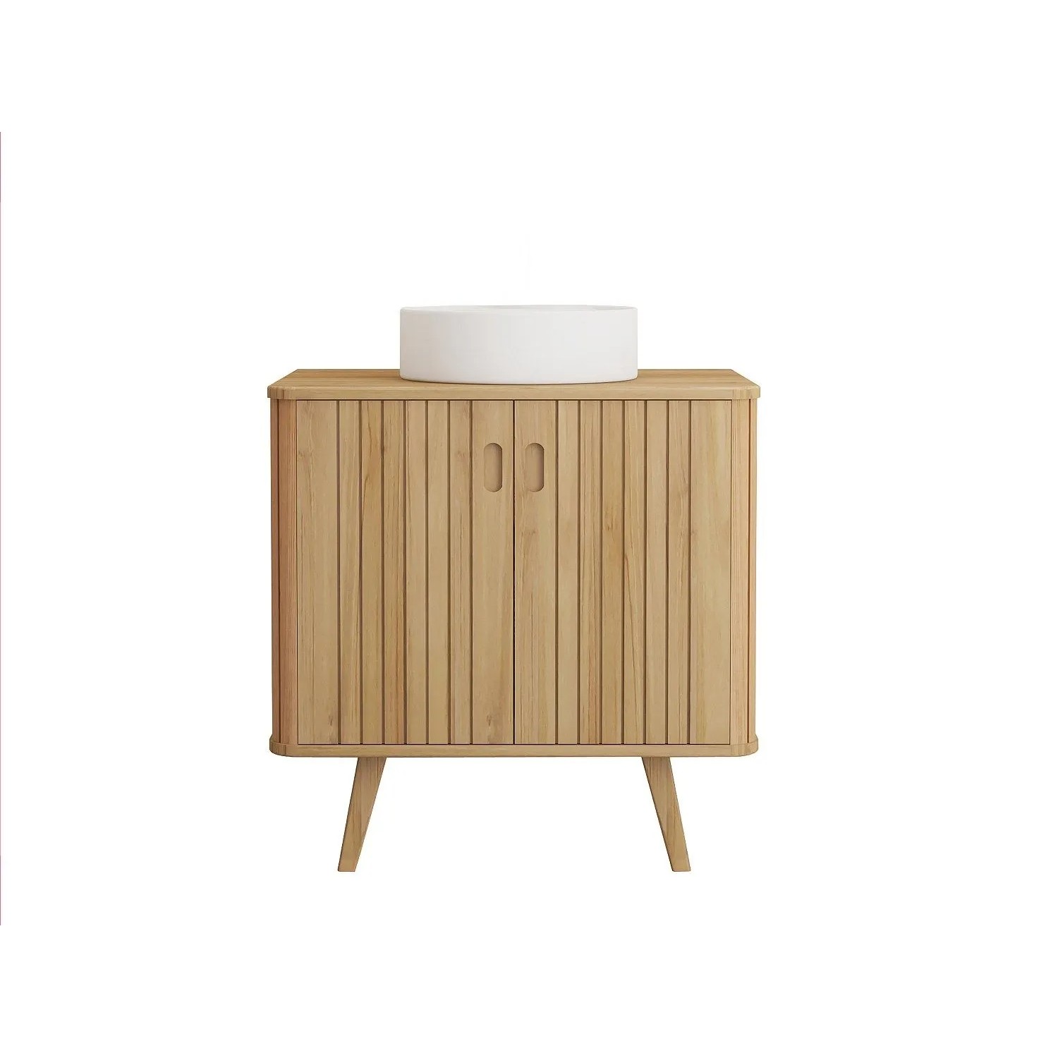Vente-unique Einzelwaschtisch Wamena Naturfarben Hell 80 cm