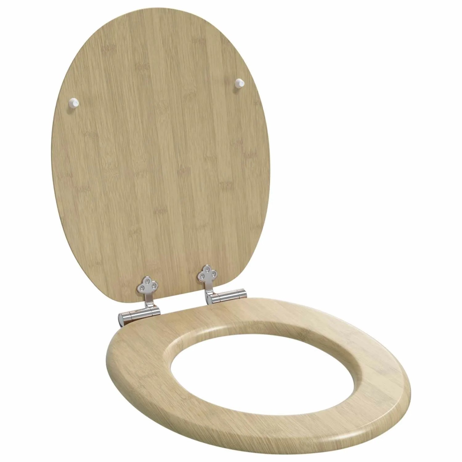 vidaXL Soft-Close Toilettensitz Heller Bambusfarbton 44 x 38 cm 42027175