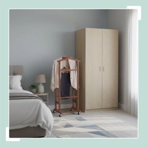 Relaxdays Herrendiener Bambus Braun Rollbar 107 cm x 47 cm x 37 cm 3,2 kg