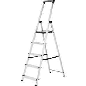 Haushaltsleiter 5-Stufig Aluminium 297 cm Arbeitshöhe 150 kg
