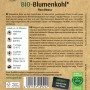 Sperli Bio Blumenkohl Samenpackung mit weißem Blumenkohl auf der Vorderseite.