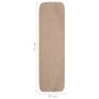 Beige Antirutsch Stufenmatte 75x20 cm. Rechteckiger Treppenteppich aus PP mit abgerundeten Ecken.