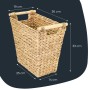 HMF 37252 Papierkorb Büro Aufbewahrungskorb mit Holzgriffen Wasserhyazinthe Trapez 36 x 19 x 33 cm_3