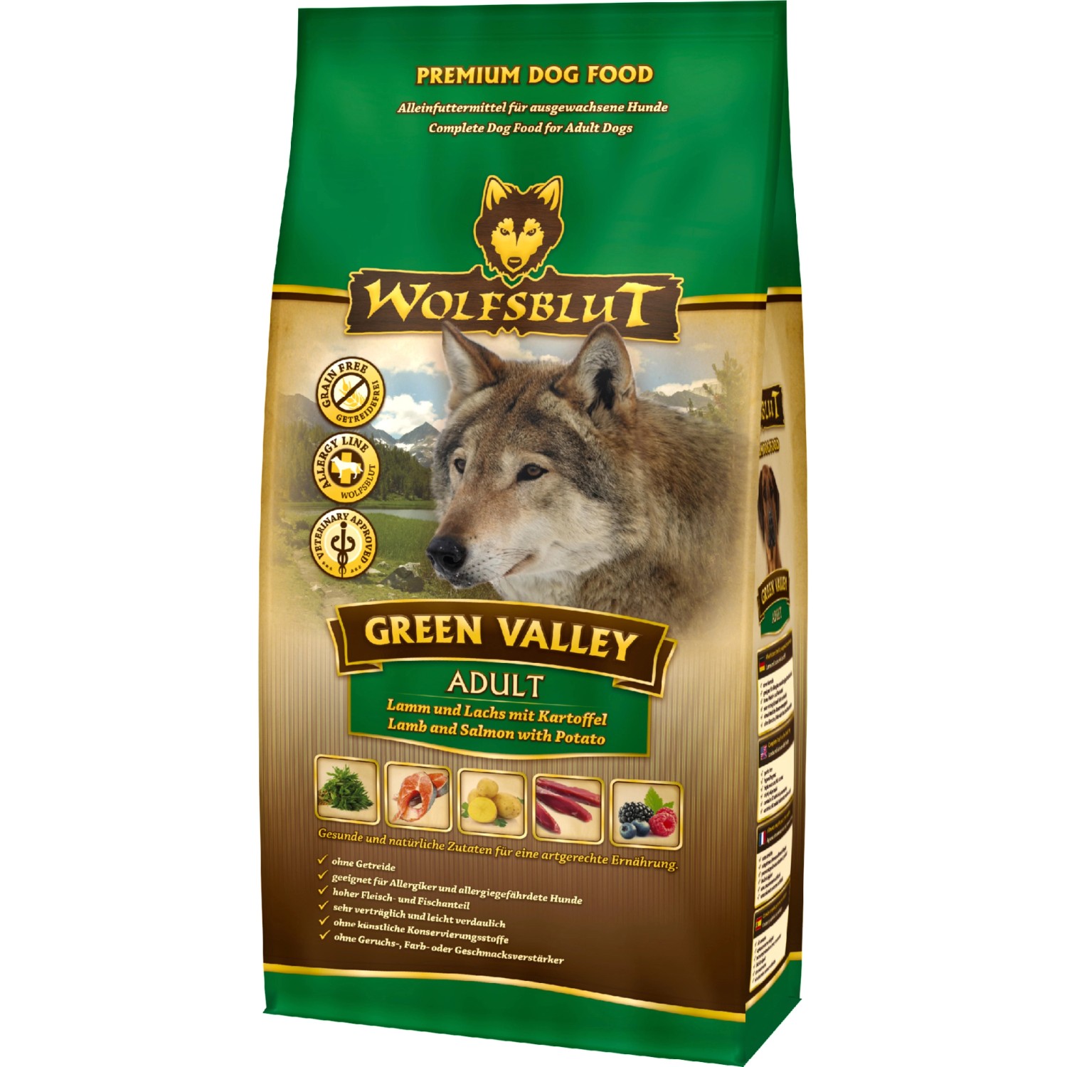 Wolfsblut Hunde-Trockenfutter Green Valley Adult Lamm und Lachs mit Kartoffel 2