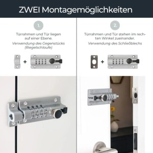 HMF 3591-09 Riegelschloss Türriegel mit 4-Stelligem Zahlencode aus Zinklegierung 122 x 40 x 48 mm Silber