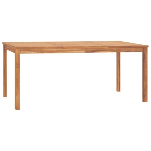 Rechteckiger Garten-Esstisch aus Teakholz, 180x90 cm, für den Außenbereich.