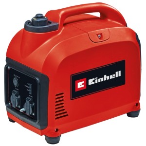 Rotes Einhell Notstromaggregat TC-IG 2000. Mobiler Stromerzeuger mit 230V Steckdosen, USB-Anschlüssen und Tragegriff.
