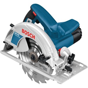 Bosch Professional GKS 190 Handkreissäge mit 190 mm Sägeblatt, blau/silber.