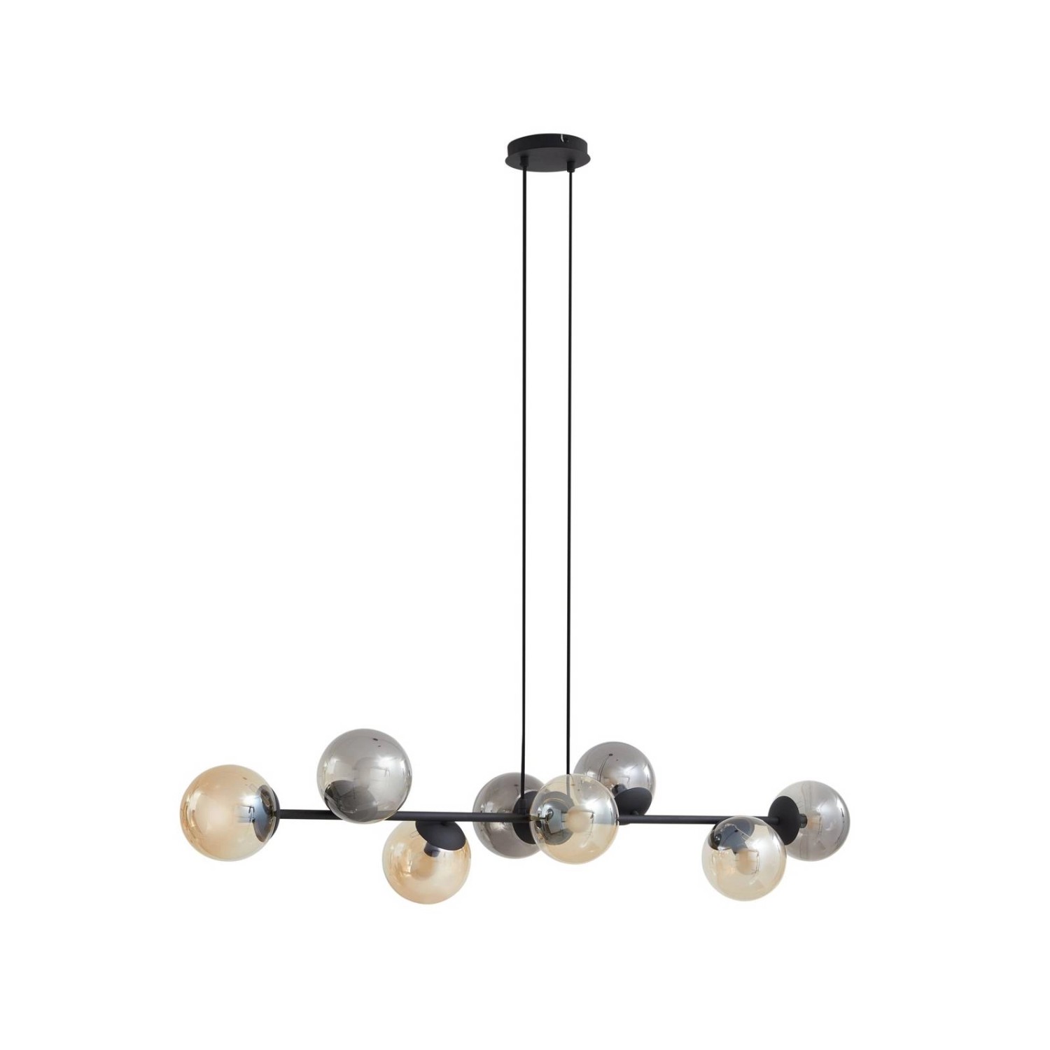 Lindby Pendelleuchte Isamer 10034204 Modern in Schwarz aus Metall 8-flammig günstig online kaufen