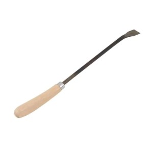 Galaflor Spargelstecher mit hellem Holzgriff und gebogener Stahlklinge für Bodenbearbeitung und Unkrautentfernung.