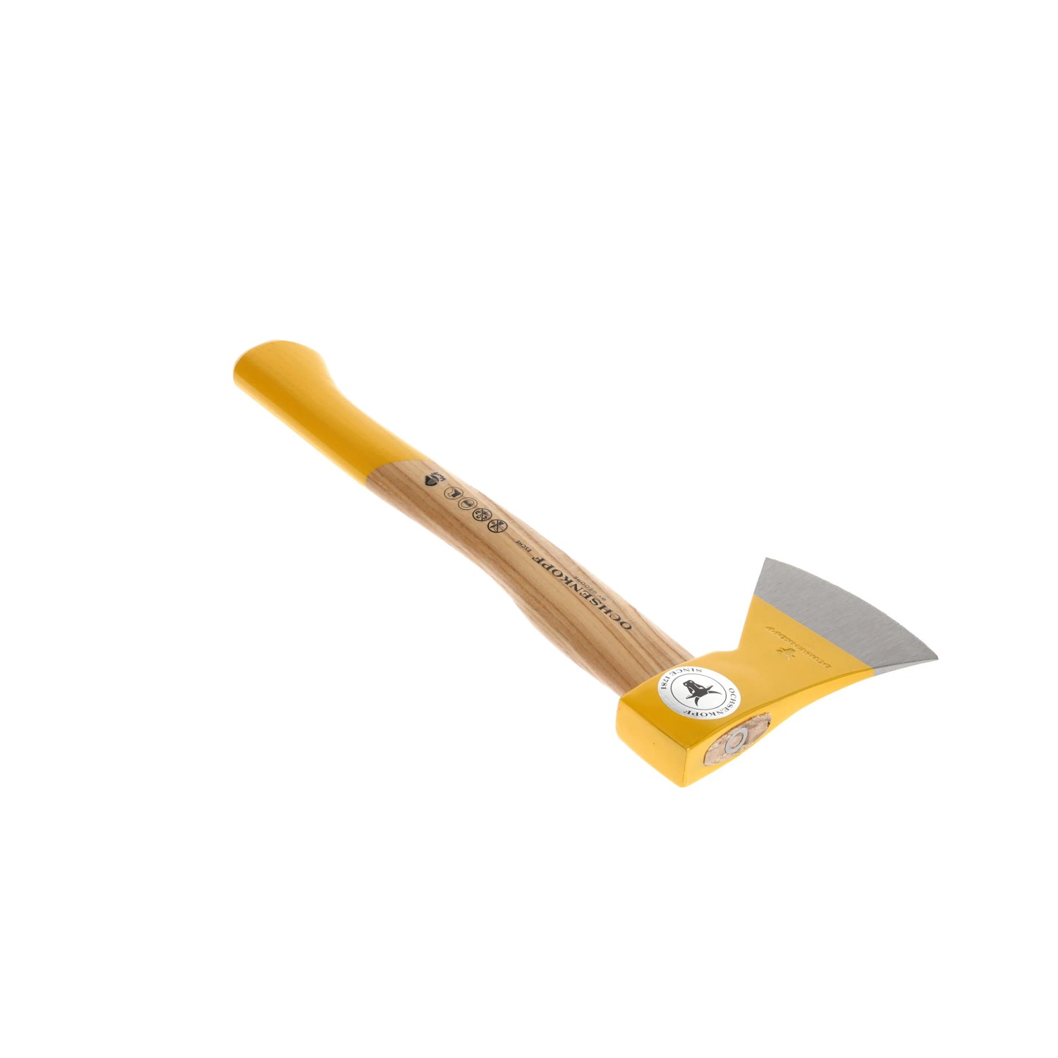 Ochsenkopf Forstbeil 235 E-0802 OX, 800 g Axt mit Eschenstiel und gelbem Kopf.