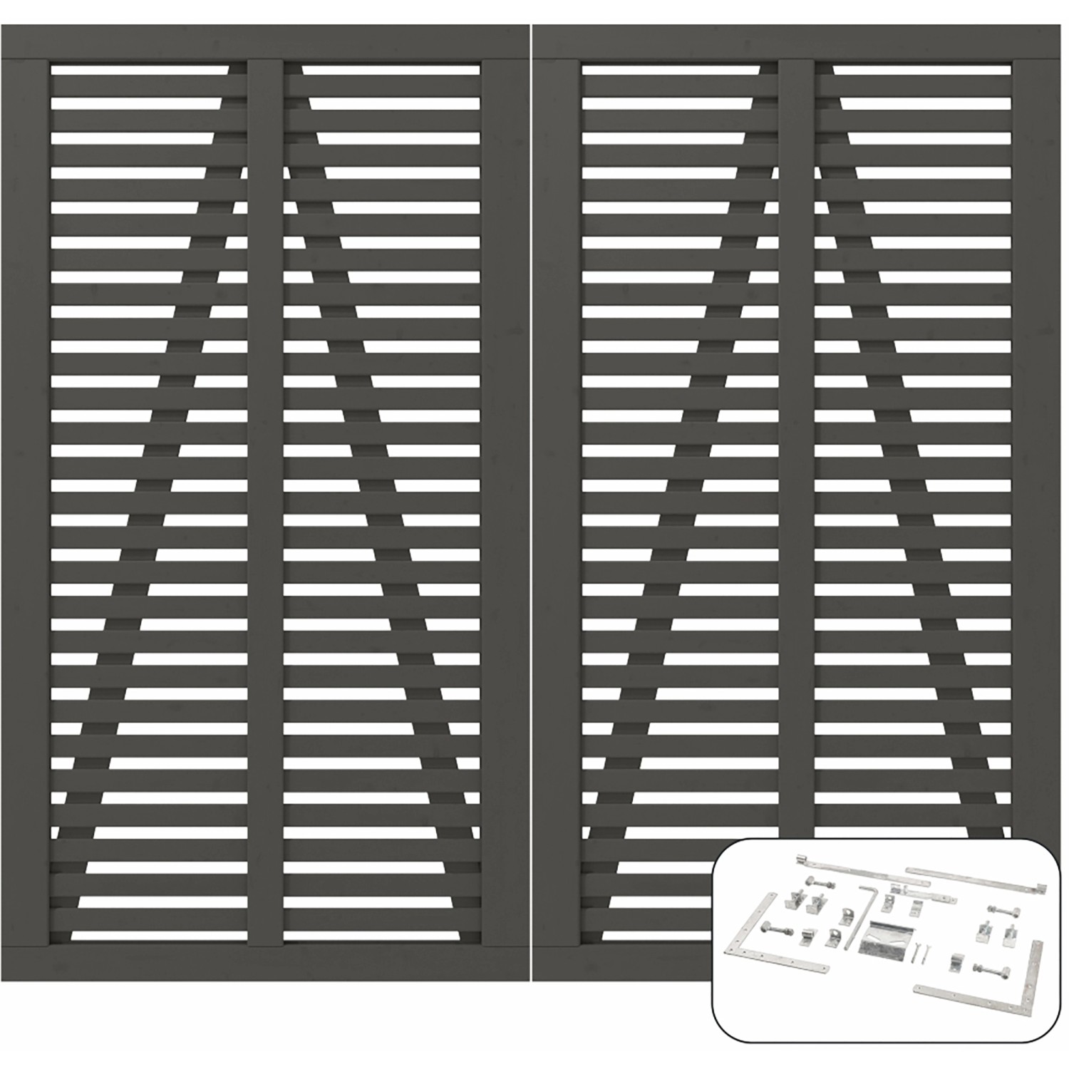 Doppeltor Harmoni Nadelholz Umbragrau 200 cm x 180 cm günstig online kaufen