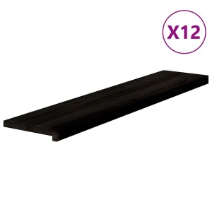 vidaXL Treppenstufen 12 Stk Dunkelbraun 120x30x2 cm Massivholz Eiche 3283048