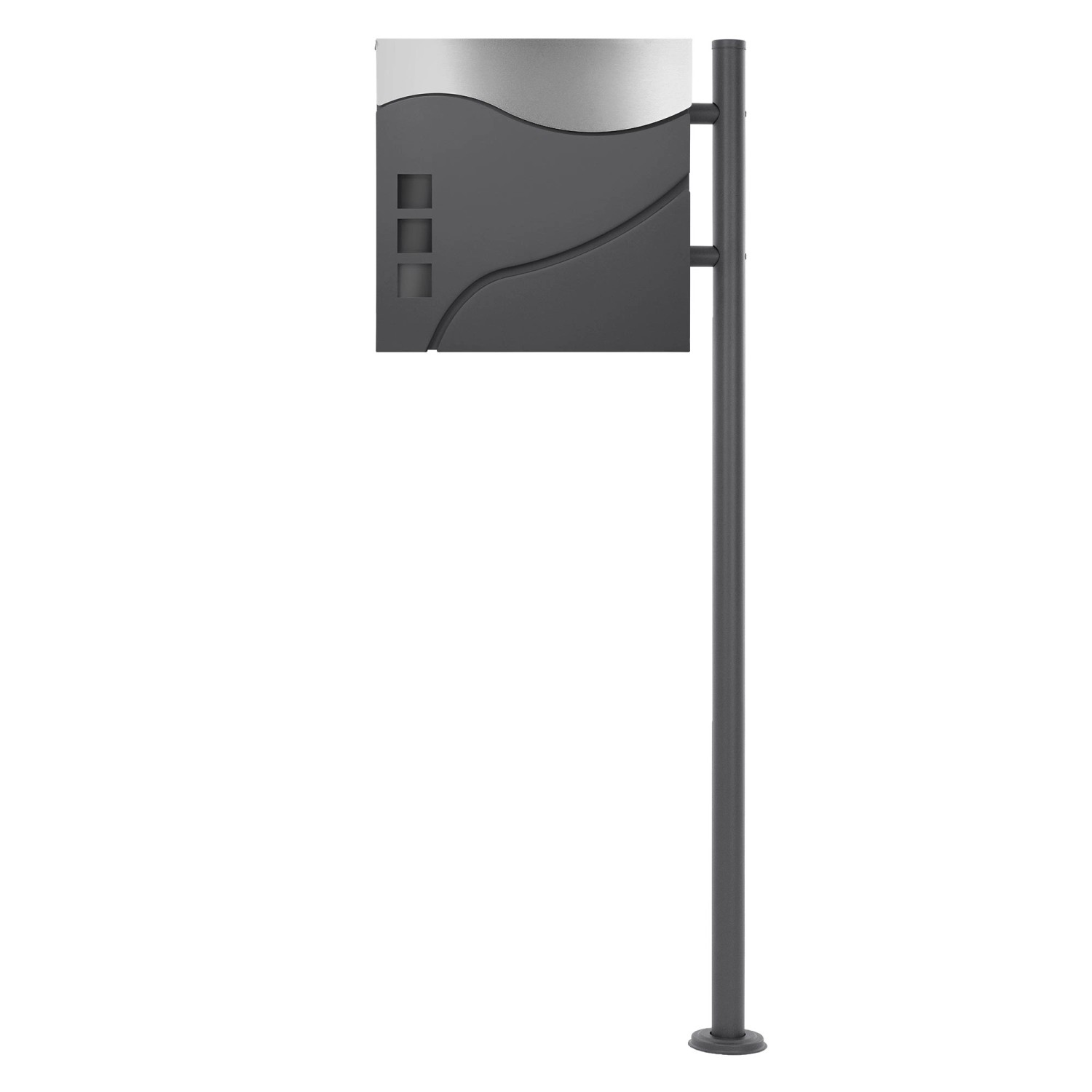 ECD Germany Standbriefkasten mit Zeitungsfach mit Pfosten Anthrazit 120cm günstig online kaufen