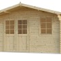 Finn Art Gartenhaus Norwegen 16 aus Holz, 40mm Blockhaus mit Doppeltür und Fenster.