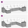 Beige 7-tlg. vidaXL Garten-Sofagarnitur aus Rattan mit Kissen. Gartenmöbel-Set mit Stauraum.