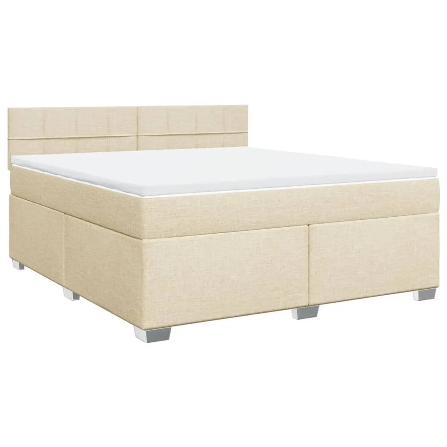 vidaXL Boxspringbett mit Matratze Creme 180x200 cm Stoff 3285972