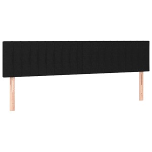 Schwarzes vidaXL LED Kopfteil (200x5x78/88 cm) aus Stoff für Betten.