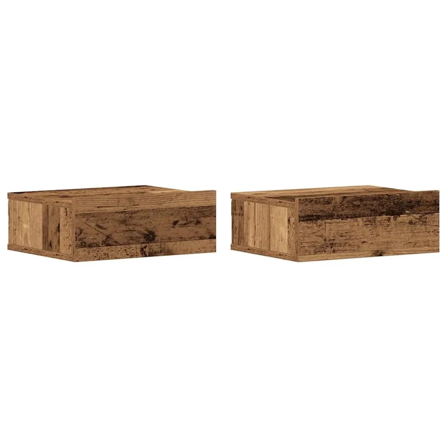 vidaXL Hängende Nachttische 2 Stk Altholz-Optik 40x32x15 cm 861120