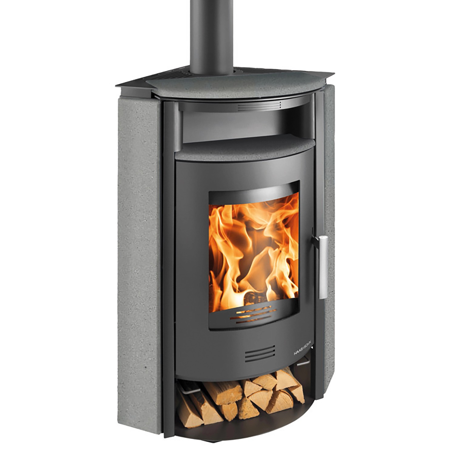 Haas+Sohn Kaminofen KUOPIO-II Stahl Grau 8 kW günstig online kaufen