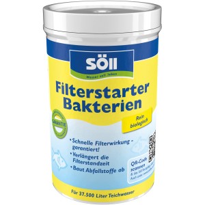 Söll Filterstarter Bakterien 250g für Teichpflege: Aktiviert Filter, baut Schadstoffe ab, verlängert Filterstandzeit.