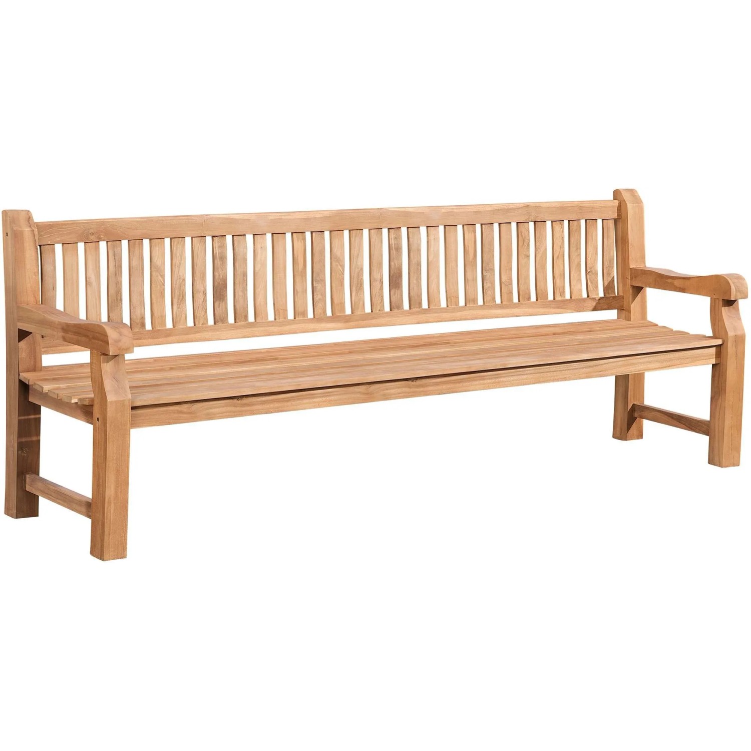 DELUKE Gartenbank Teakbank DEGAD Holz Teak 240x61x93cm Holzbank 240cm Bank Mit Lehne Wetterfest Bank Garten Terrasse