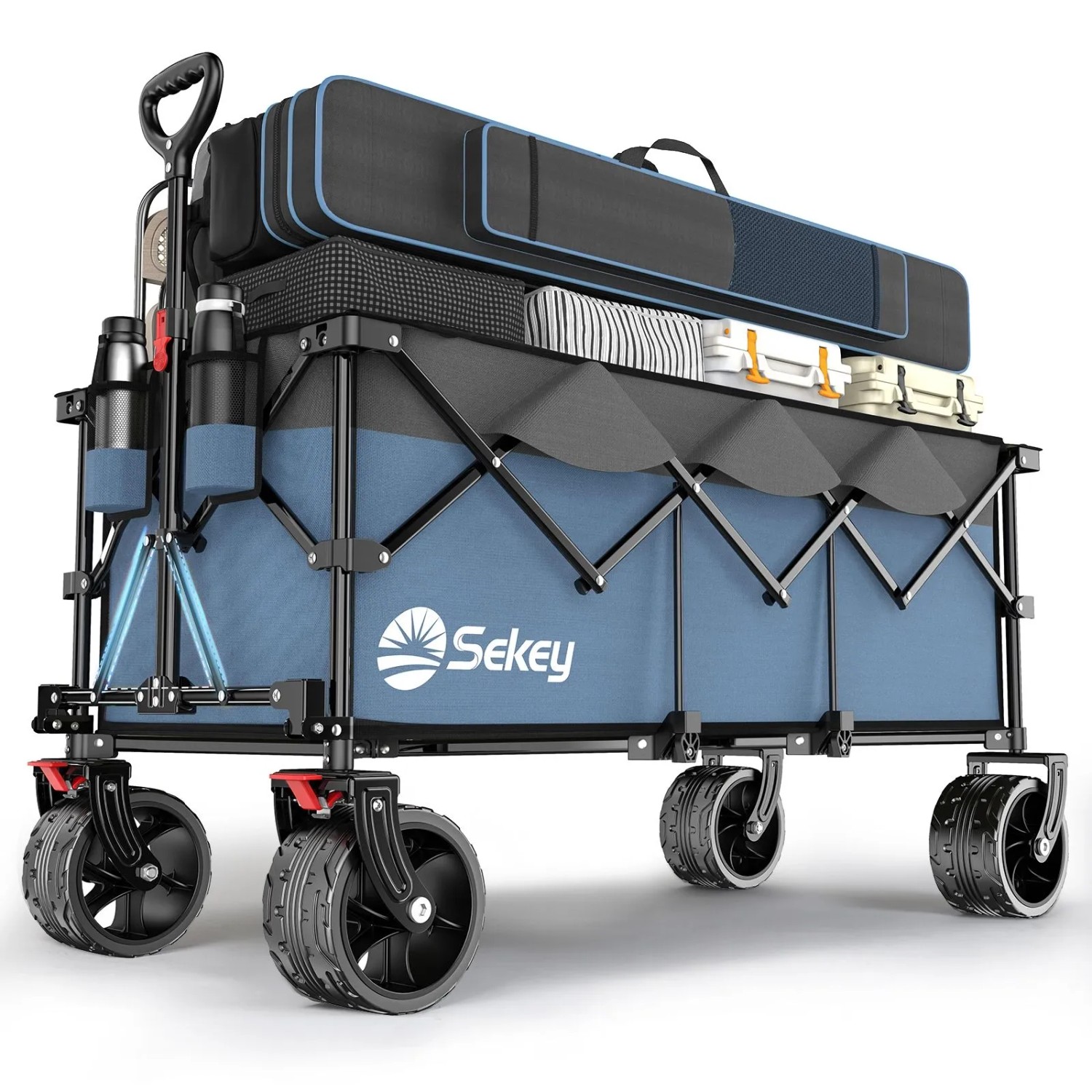 Sekey XXXL Bollerwagen Faltbar 200KG 300L Blau