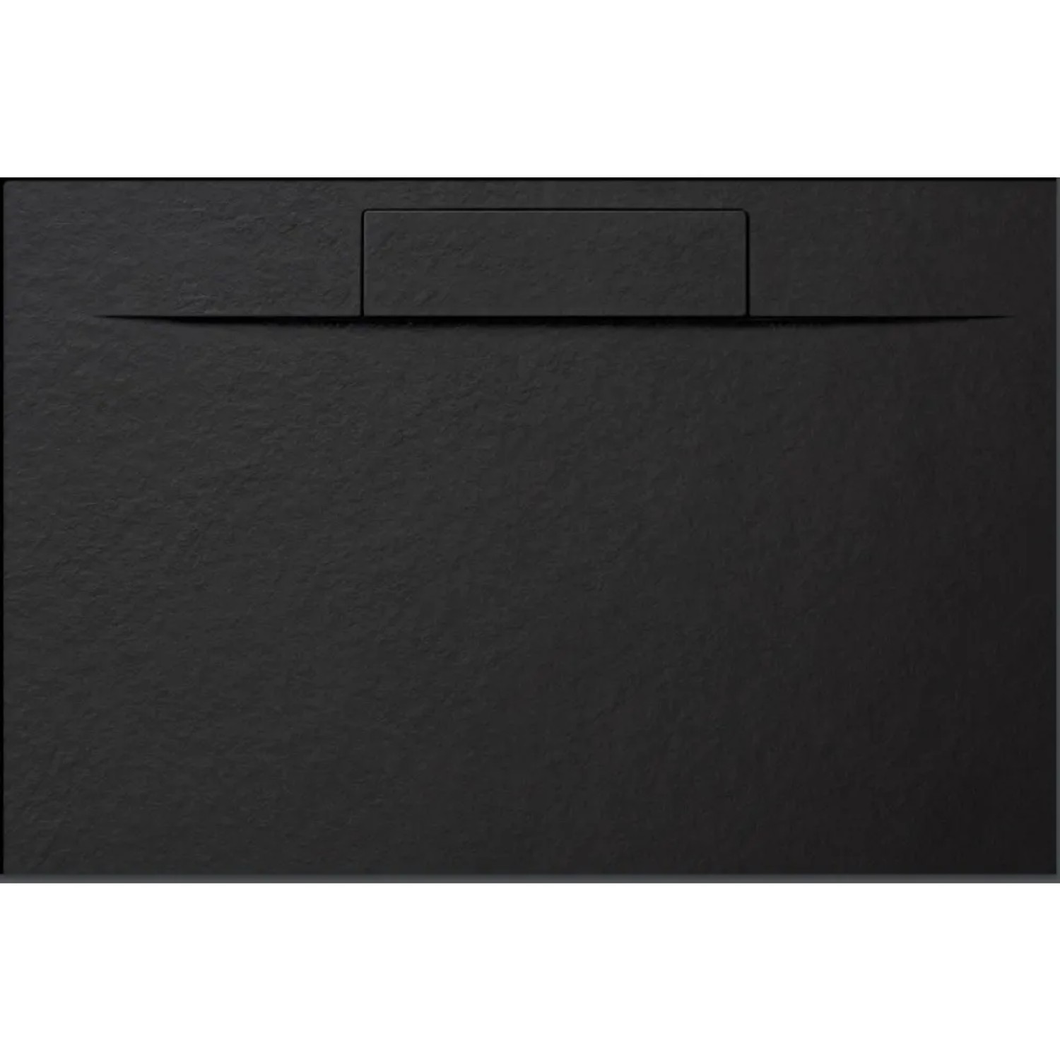 Schwarze Frascio Duschwanne 80x150 cm aus Harz/Marmor mit Abdeckung.