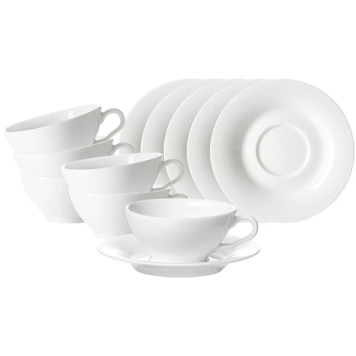 Ritzenhoff & Breker Ostfriese Teetasse mit Untertasse 100 ml 6er Set Weiß