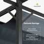 Detailaufnahme Blumfeldt Pantheon Pergola: Dunkelgrauer Stahlrahmen, einfache Montage.