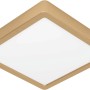 Eckige LED Deckenleuchte Fueva 5 in Messing-Weiß, 17W, für moderne Wohnräume.